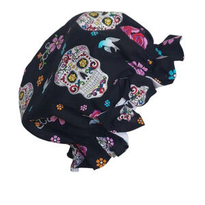 Day‎ of the Dead Bonnet Elasticized Head Bonnet with side bow